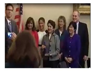 Civil Rights Agency offered Civil Rights Award to Gov Brown - Secretary Anna Caballero receiving award on behalf of the Governor