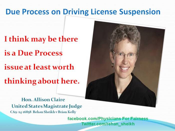 Alison Claire Due Process Issue