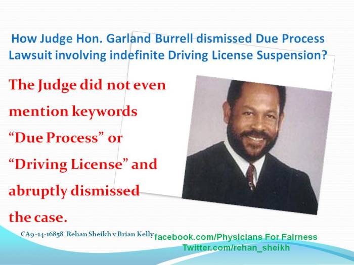 Garland Burrell How dismissed
