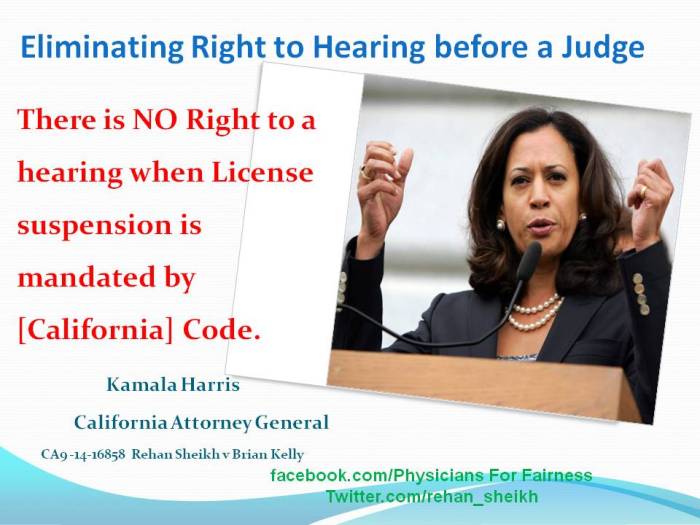 Kamala Harris Right to Hearing